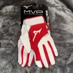 Mizuno Mvp Youth/adult Baseball Batting Gloves Red & White Size Large Nwt. Fixed Price $19.99.