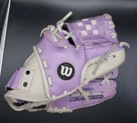 Wilson T-ball 10 Glove A0200 Cat Osterman, Rht, Purple/silver, Youth. Fixed Price $12.89.