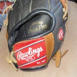 Rawlings R115SG 11.5" Left Hand Throw Leather Glove Black/brown Palm Pad. Fixed Price $65.00.