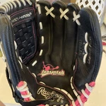 Rawlings Softball Glove WFP115 Girls Fast Pitch Leather 11.5" Black Pink Rht. Fixed Price $23.98.