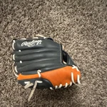 Rawlings PL91GNO Leather Baseball Softball Glove 9" Black Orange White 5 Finger. Fixed Price $7.00.