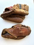 Vtg Wilson Baseball Gloves. A2680 Trapper First Mitt & A2034 Fielder. Fixed Price $32.50.
