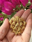 Vintage Sphinx Gold Tone High Quality Dangle Teardrops Brooch Pin Signed A1502. Fixed Price $39.99.