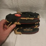 Rawlings H115HB 11.5 Inch Leather Shell Black Tan Baseball Glove. Fixed Price $45.00.