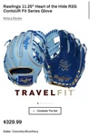 Rawlings Heart Of The Hide Baseball Glove PROR312U-2R Columbia Blue 11 1/4" Rht. Fixed Price $299.99.