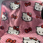 Hello Kitty Sanrio Hand Crafted Throw Blanket Fleece, 42 X48 Pink Red White. Fixed Price $13.00.