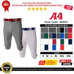 A4 N6003 Mens Polyester Warp Knit Ykk Brass Zipper Classic Baseball Knicker Pant. Fixed Price $30.51.