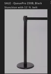 Queue Solutions Crowd Control PRO250B-BK110 2-2"X 11' Belts Per Post Set Of. Fixed Price $49.99.