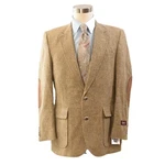 90S Vintage Imperial By Haggar Wool Mens Blazer 40R Tan Plaid Elbow Patch. Fixed Price $70.00.