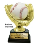 Baseball Glove Style Holder Personalized Trophy Homerun Bright Gold. Fixed Price $13.50.