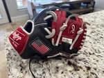 Rawlings Elite PRO115 11.5 Left Hand Infield Leather Glove Strap Black/red. Fixed Price $130.00.