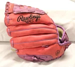 Rawlings RTB10 Inches Youth Pink & Purple Baseball Glove Right Throw. Fixed Price $9.99.