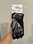 Nike Adult Alpha Elite Batting Gloves Size Large Black/silver. Fixed Price $35.00.