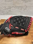 Rawlings Playmaker Baseball Glove PM11BSR Rh Throw 11" Black & Red - Euc. Fixed Price $29.99.