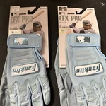 2-2026-FRANKLIN Mlb Adult Baseball Batting Gloves-blue/chrome-small. Fixed Price $100.00.