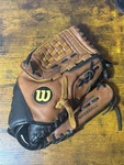 Wilson A500 Baseball Glove 12" 1/2 AD500 Ecco Leather Black Right Hand Rht Mitt. Fixed Price $28.99.