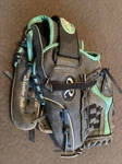 Rawlings Storm Softball Glove ST1100FPM 11" Grey W/ Teal Leather Shell Rht. Fixed Price $13.85.