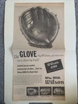 Wilson Baseball Gloves A2000 Pro Model 1958 Sporting News 8X16 Ad. Fixed Price $16.00.