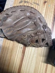 Spalding Catcher's Mitt 100% Nylon Stitch All-leather Brown Used. Fixed Price $9.00.