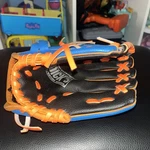 Dick's Sporting Goods Youth Baseball Glove, Synthetic Leather, Blue/orange. Fixed Price $12.00.