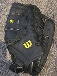 Wilson 14" Black Leather Softball Glove A2444. Fixed Price $17.95.