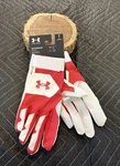Under Armour Ua Clean Up Mens New 1365461-600 White Red Batting Gloves Size. Fixed Price $14.99.