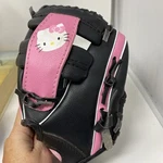 Rht T-ball Glove 9.5" Hello Kitty Girls Black & Pink Right Hand Throw Baseball. Fixed Price $12.95.