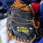 Wilson A2403 Pro Stock Catcher Mitt Left Hand Throw Leather Black/brown. Fixed Price $150.00.