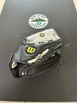 Wilson A350 Leather Baseball Glove 11.5 Youth Dual Hinge Black Tan. Fixed Price $14.99.