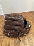 Wilson A950 AO9RB18DB 1175 Baseball Glove Righty Throw 3/4 Brown Trap Web. Fixed Price $49.95.