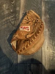 Tag Collegiate Catchers Glove Mitt Leather Rawhide Rht Baseball. Fixed Price $50.00.