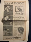 Wilson A2000 Gloves Harvey Kuenn Tigers 1959 Sporting News Baseball 9X16 Ad. Fixed Price $16.00.