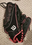 Wilson Flash Fastpitch Softball GLOVE-BLACK/PINK-12 -rht-model A04RF1612-EUC. Fixed Price $24.95.