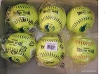 Rawlings & Worth Dream Seam Pro Leather Fastpitch 12" Softballs New (half-dozen). Fixed Price $40.00.