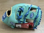 Rawlings Heart Of Hide 11.5" Leather Baseball Glove Turquoise Blue Tan. Fixed Price $279.99.