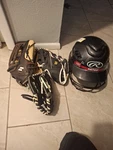 Worth Silencer SS13S, Wilson & Franklin Gloves, Rawlings Vapor Helmet Black. Fixed Price $119.99.