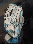 Easton Laredo 115FP 1/2 White/light Blue Left Hand Baseball Glove. Fixed Price $16.05.