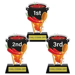 Pcs Chili Cook Off Trophies 1ST 2ND 3RD Place Medals 5 Inch Acrylic. Fixed Price $29.02.