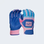 Rawlings Men Workhorse Baseball Softball Blue Pink Size Batting Gloves. Fixed Price $34.99.
