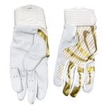 Nwt Nike Women Medium Softball Hyper Diamond Pro White Gold Batting Gloves. Fixed Price $20.00.