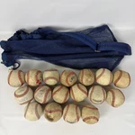 Lot Of 17 Used Baseballs Wilson Rawlings Diamond Practice Game + Mesh Bag. Fixed Price $58.49.
