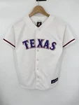 Majestic Mlb Texas Rangers Jersey White Home Stitched Sewn Blank Youth Large. Fixed Price $26.99.