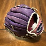 Rawlings HFP10PPW Baseball Glove Rht Pink Purple Leather Shell Youth 10". Fixed Price $14.99.