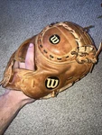 Wilson A2000 A2403 Right-hand Pro Stock Catcher's Mitt. Fixed Price $160.00.