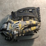 Easton 11" Youth Leather Baseball Glove Gray Yellow Black Adjustable. Fixed Price $25.00.