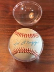 Rawlings National League Baseball Signed By Joe Dimaggio W/ Display Case & Box. Fixed Price $750.00.