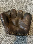 Early Rawlings 3 Finger Leather Baseball Glove. Fixed Price $33.00.
