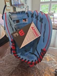 New Wilson Fall 2024 A2000 Baseball Glove Outfield 12.5" Blue/red. Fixed Price $250.00.