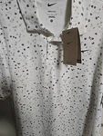 2025--NWTS-NIKE Mens Dri-fit Polo Camo Golf Light Armory White Lg. Fixed Price $90.00.