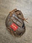 Vtg Rawlings Baseball Catchers Mitt Glove Rsocm 33 Inch Lite Toe Leather Shell. Fixed Price $90.00.